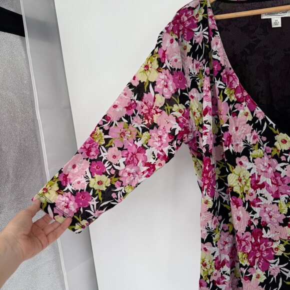 Coldwater Creek Floral Faux Wrap Top 2X Flowercore Y2K Coquette Multi Color - Picture 6 of 7